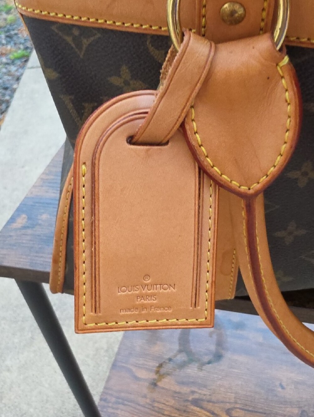 Louis Vuitton Monogram Canvas Duffel Bag with Tan Trim - Picture 3 of 5